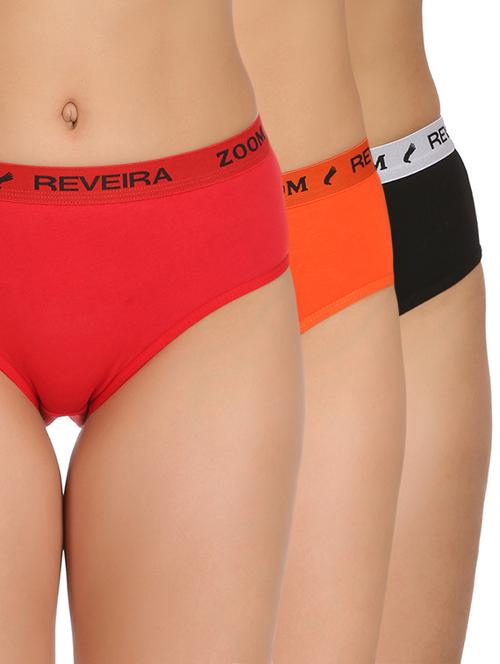 set of 3 multi colored cotton hipster panties - 15145160 - Very Small Image - 1