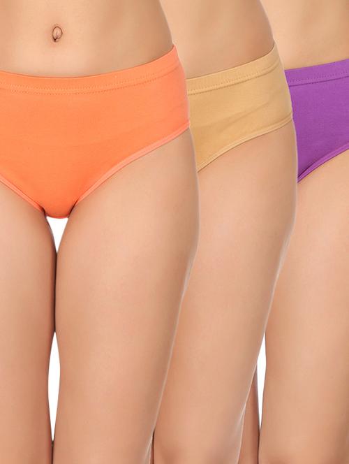 set of 3 multi colored cotton hipster panties - 15145175 - Very Small Image - 1