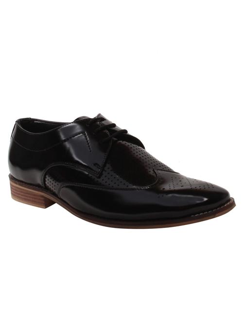 black leatherette formal derby - 15146885 - Very Small Image - 1