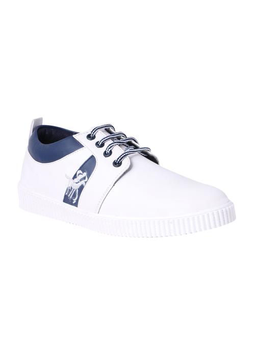 white leatherette lace up sneaker - 15147000 - Very Small Image - 1