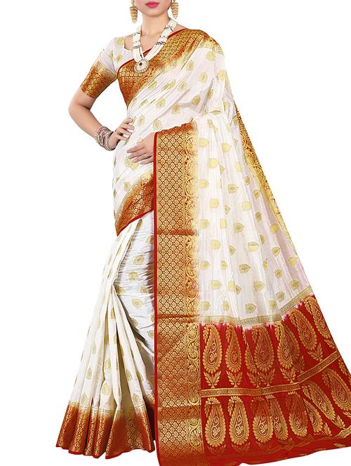 Zari motifs banarasi saree with blouse - 15147085 - Very Small Image - 1