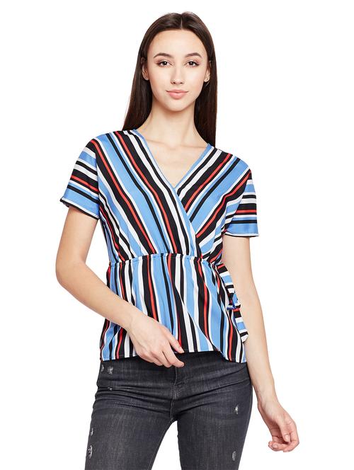 blue striped blouson top - 15148388 - Very Small Image - 1