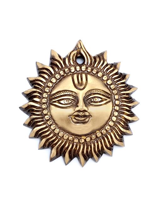 brass smiling surya wall hanging - 15149655 - Very Small Image - 1