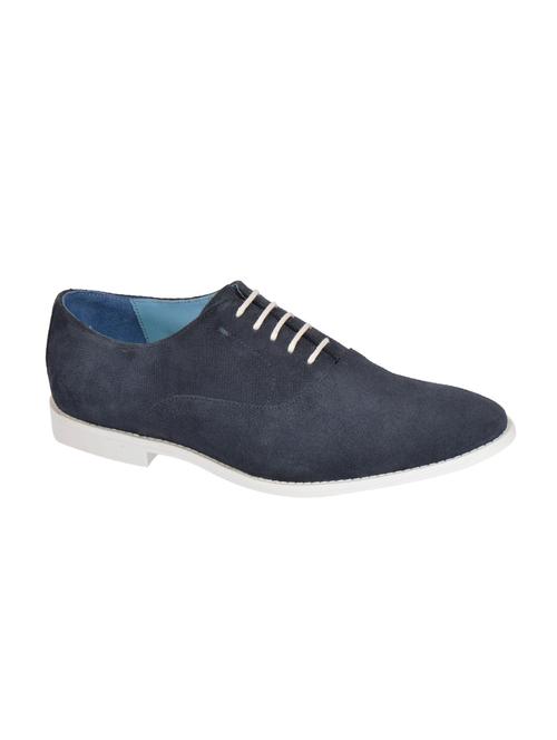 navy suede lace-up oxford - 15151659 - Very Small Image - 1