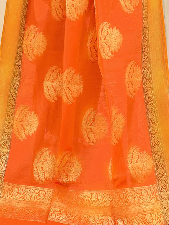 brown embroidered unstitched churidaar suit - 15153130 - Standard Image - 3