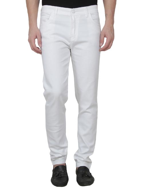 white cotton blend plain jeans - 15153652 - Very Small Image - 1