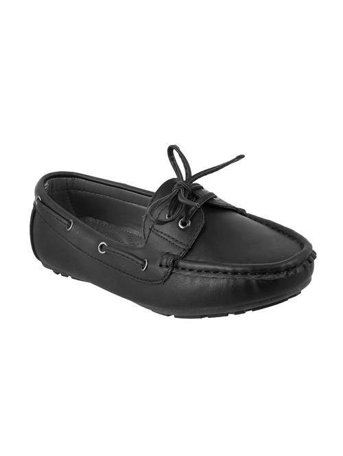 black faux leather slip on loafers - 15155054 - Very Small Image - 1