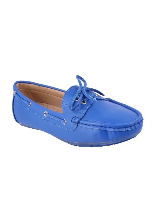 blue faux leather slip on loafers - 15155055 - Very Small Image - 1