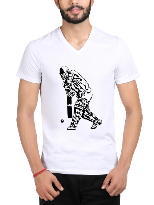 white cotton chest print tshirt - 15155345 - Very Small Image - 1