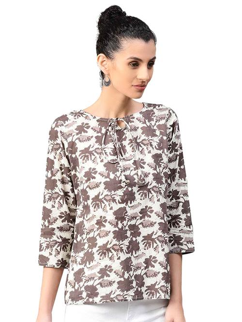 tie front floral top  - 15155461 - Very Small Image - 1
