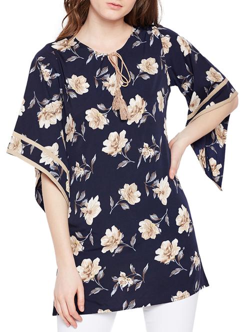 tassel tie up floral tunic - 15156091 - Very Small Image - 1