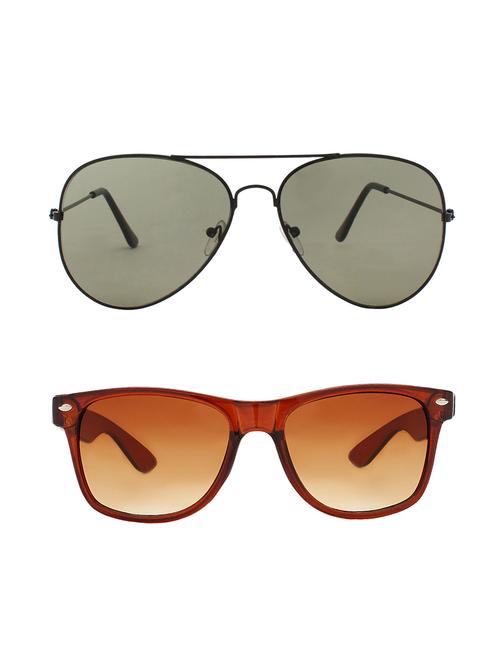 abner combo of 2 sunglasses aviator & wayfarer sunglasses-combo 2350 - 15156129 - Very Small Image - 1