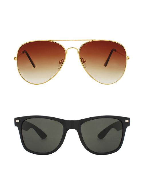 abner combo of 2 sunglasses aviator & wayfarer sunglasses-combo 2339 - 15156199 - Very Small Image - 1