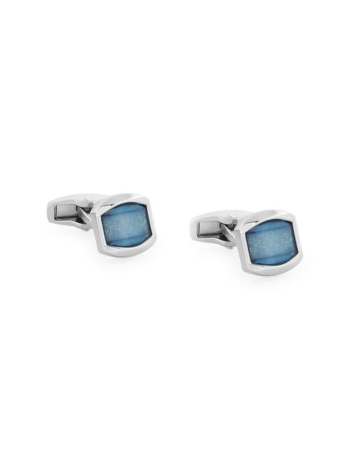 blue metal cufflink - 15159184 - Very Small Image - 1