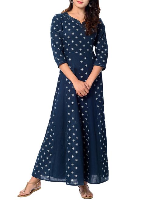anarkali geometrical kurta - 15159484 - Very Small Image - 1