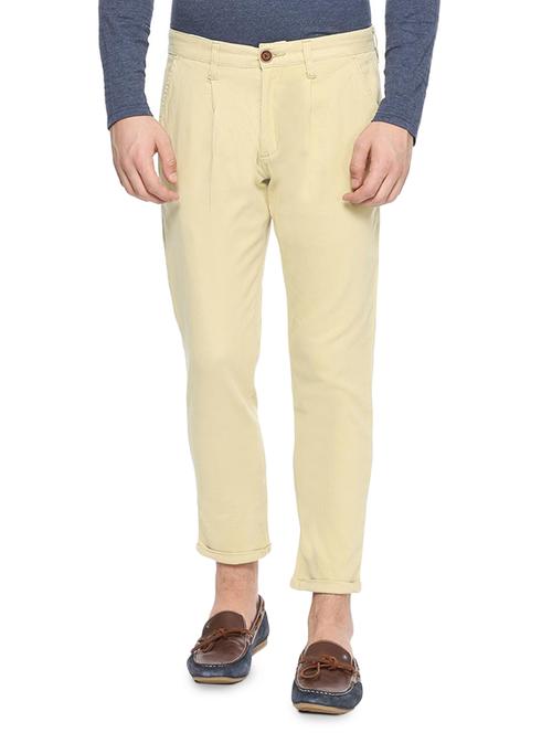 beige cotton blend chinos - 15160604 - Very Small Image - 1