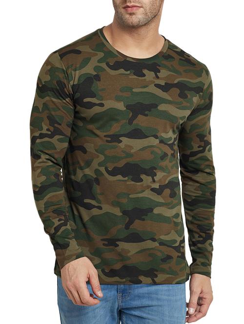 green cotton all over print tshirt - 15160698 - Very Small Image - 1