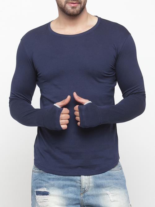 navy blue cotton tshirt - 15160954 - Very Small Image - 1