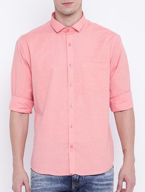 pink cotton casual shirt - 15161135 - Very Small Image - 1
