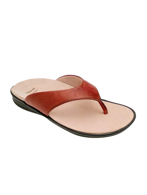 brown leather toe separator slipper - 15161447 - Very Small Image - 1