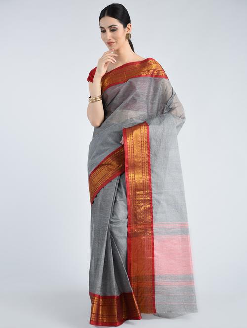 contrast zari border tant saree - 15162335 - Very Small Image - 1