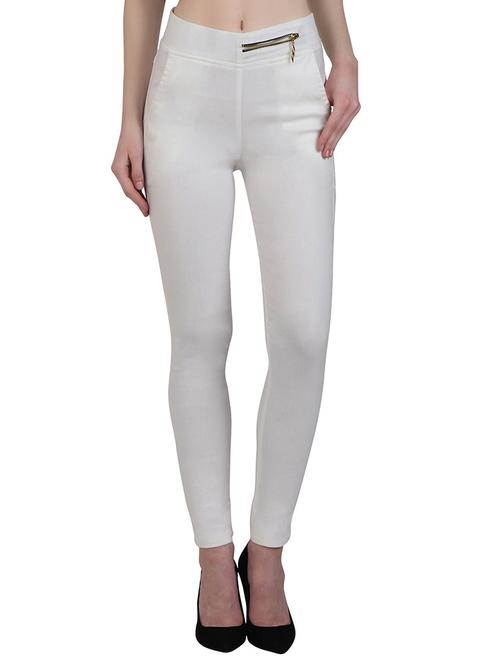 white cotton jeggings - 15162457 - Very Small Image - 1