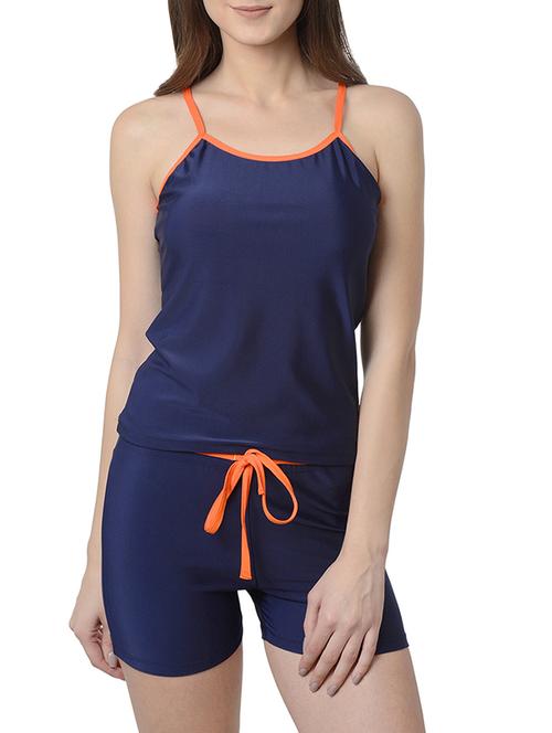 navy blue nylon functional swimsuit - 15163317 - Very Small Image - 1