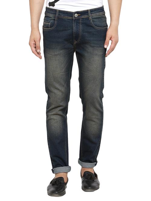 blue cotton washed jeans - 15168062 - Very Small Image - 1
