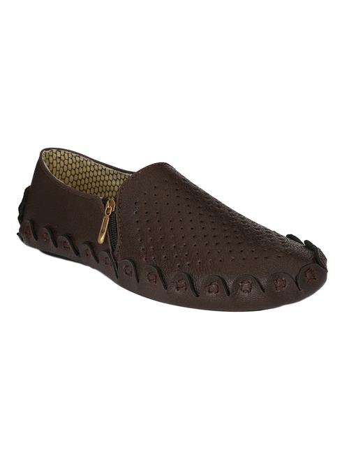brown leatherette casual slipon - 15168629 - Very Small Image - 1
