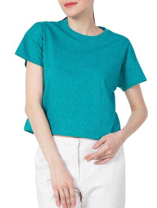 solid blue cotton tee - 15168829 - Very Small Image - 1