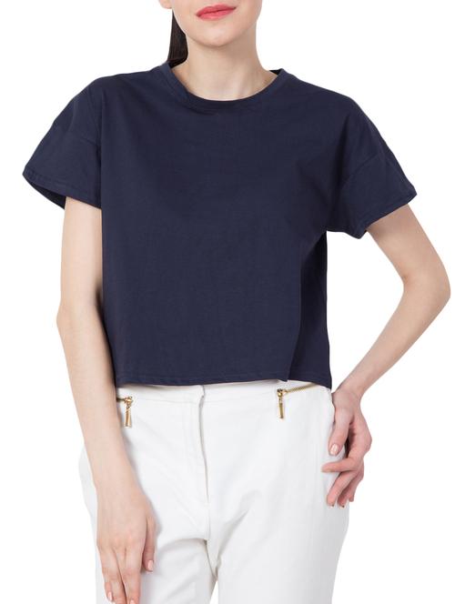 round neck boxy tee - 15168831 - Very Small Image - 1