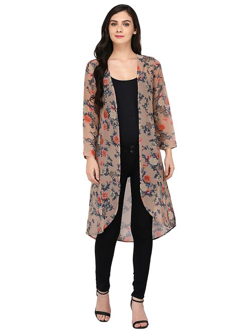 beige polyester floral shrug - 15169492 - Very Small Image - 1