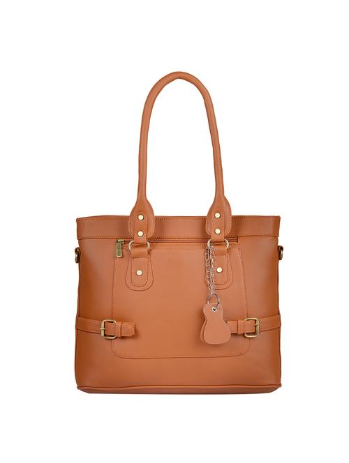 tan leatherette regular handbag - 15169576 - Very Small Image - 1