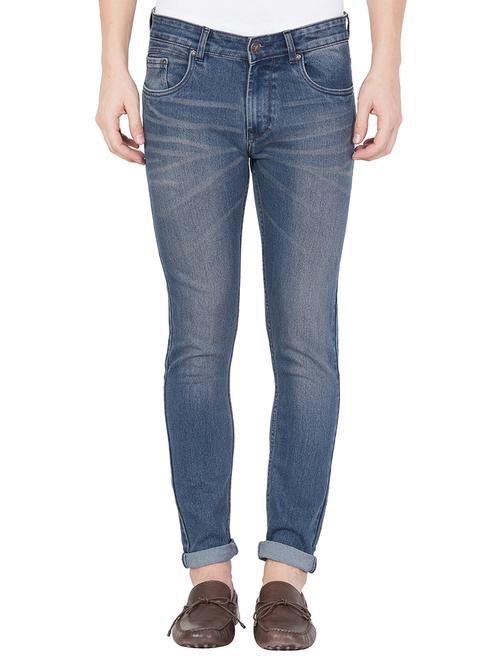 blue cotton washed jeans - 15170660 - Very Small Image - 1