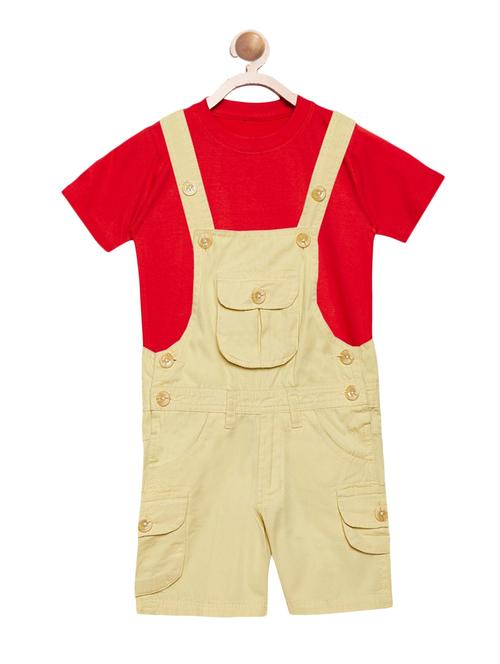 multi colored cotton dungaree set - 15171855 - Very Small Image - 1