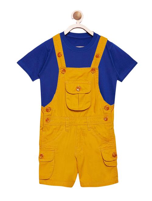multi colored cotton dungaree set - 15171878 - Very Small Image - 1
