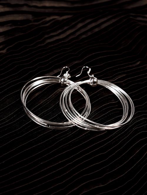 silver metal drop earring - 15172739 - Very Small Image - 1