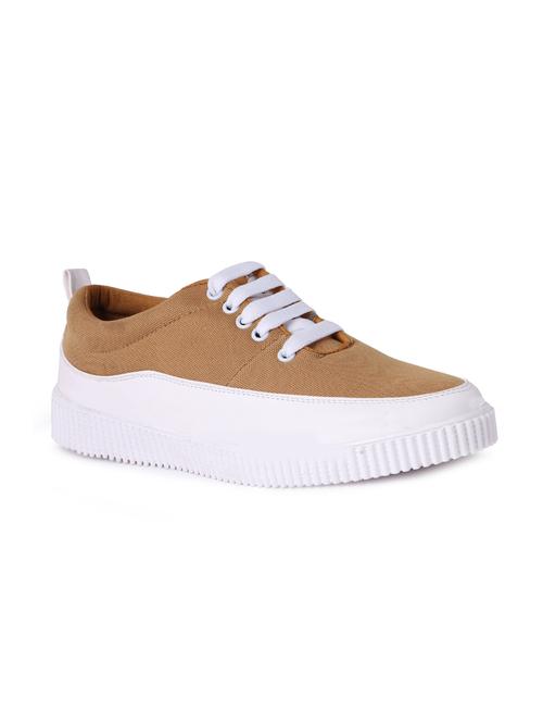 brown leatherette lace up sneaker - 15172878 - Very Small Image - 1