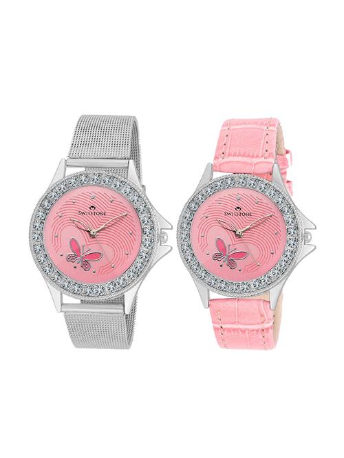 swisstone cmb-lr501-pnk wrist watches combo for women - 15173021 - Very Small Image - 1