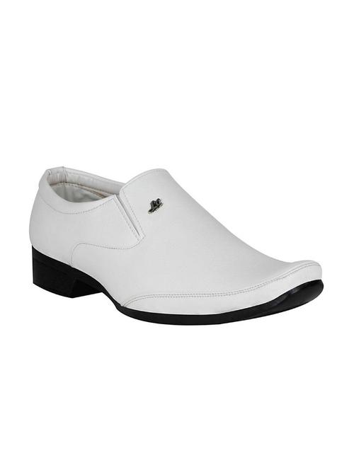 white leatherette formal slip on - 15173165 - Very Small Image - 1