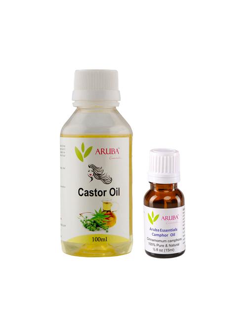 aruba essentials castor & camphor herbal hair oil (100ml + 15ml) - 15173841 - Very Small Image - 1
