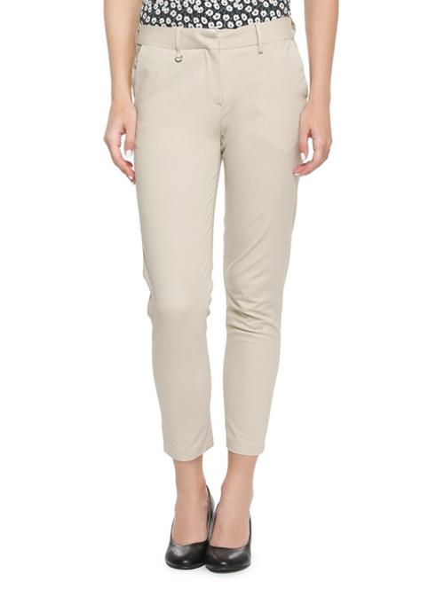 solid beige cotton chinos - 15175936 - Very Small Image - 1