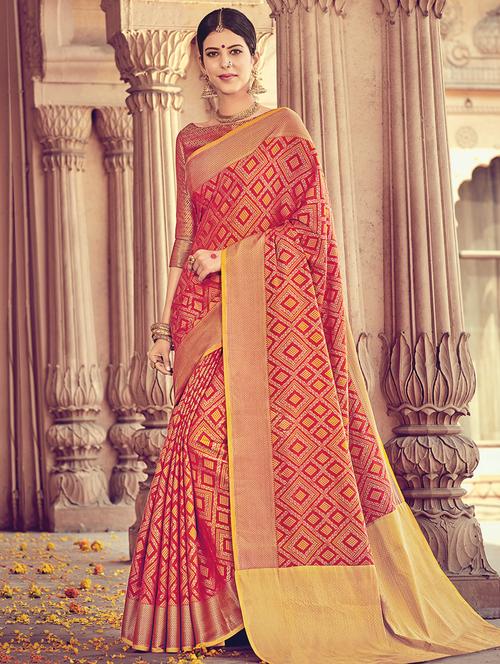geometrical zari woven  saree with blouse - 15176765 - Very Small Image - 1