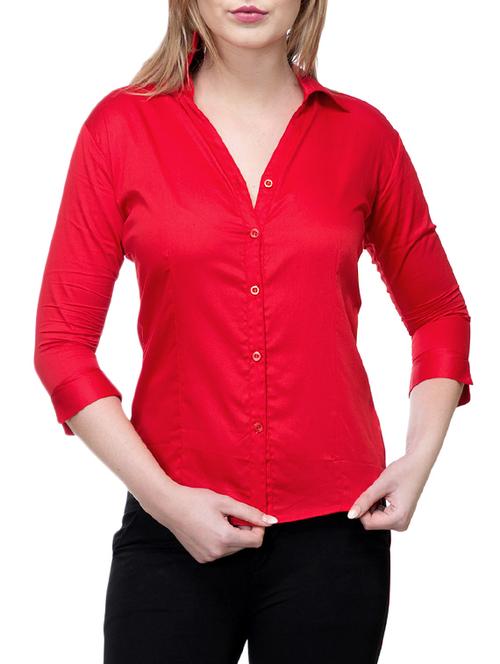 solid red satin shirt - 15177098 - Very Small Image - 1