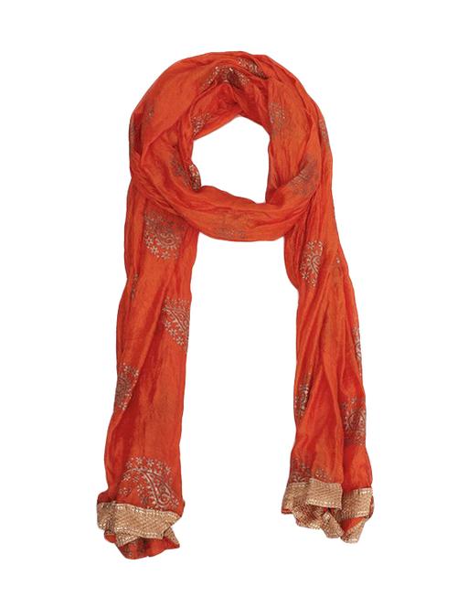 orange cotton dupatta - 15177214 - Very Small Image - 1
