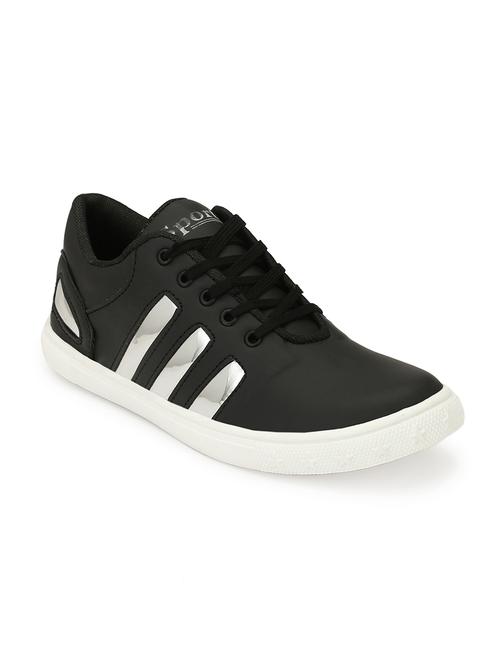 black leatherette lace up sneaker - 15177220 - Very Small Image - 1