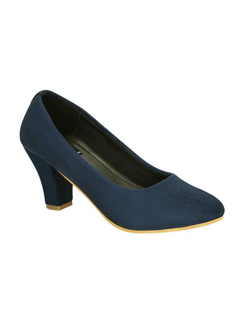 blue faux leather slip on pumps - 15177303 - Very Small Image - 1