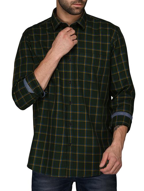 green cotton casual shirt - 15177861 - Very Small Image - 1