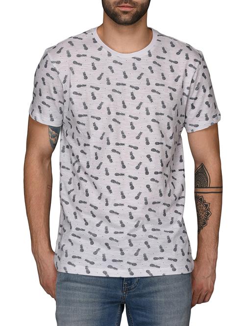 white cotton all over print t-shirt - 15177974 - Very Small Image - 1