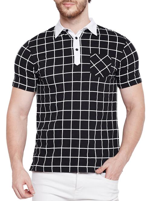 monochrome window pane checkered polo tshirt - 15178464 - Very Small Image - 1